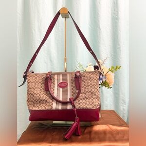 GUC - Coach Legacy Signature Stripe Molly Two Way Satchel